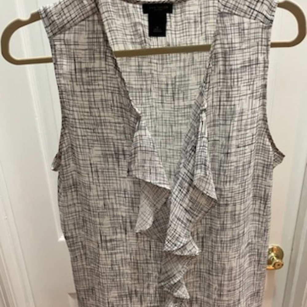Sassy Ruffle Black and White Blouse